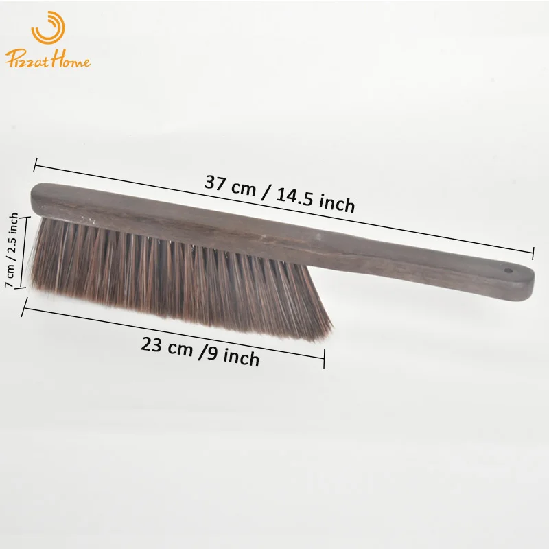 PizzAtHome Kitchen Cleaning Brush 14.5 inch Length Wooden Handle with Soft Flat Bristle Sweep Flour from Oven Cleaning Dust