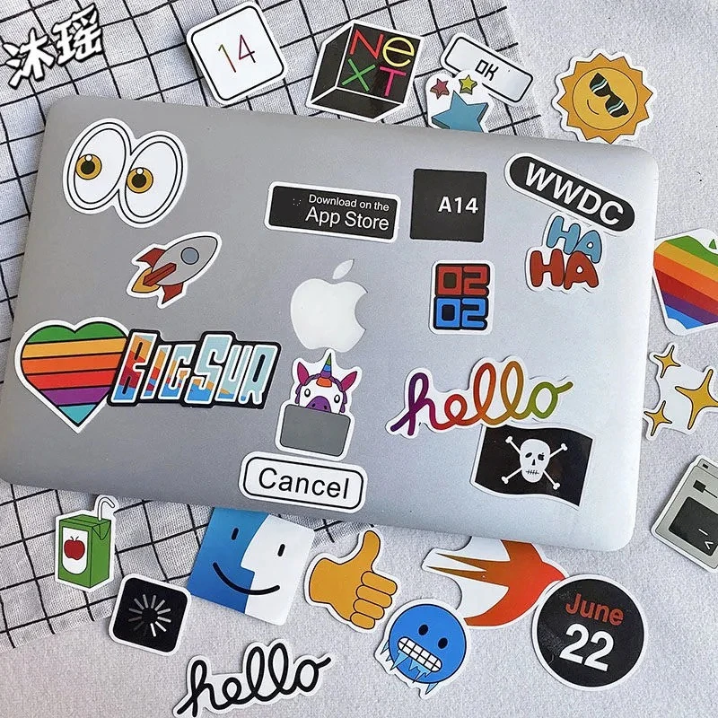 100PCS Laptop Skins Adhesive Vinyl Mixed Graffiti Stickers for 2022 Macbook Pro Ipad Microsoft Surface Laptop Skin Sticker Cover