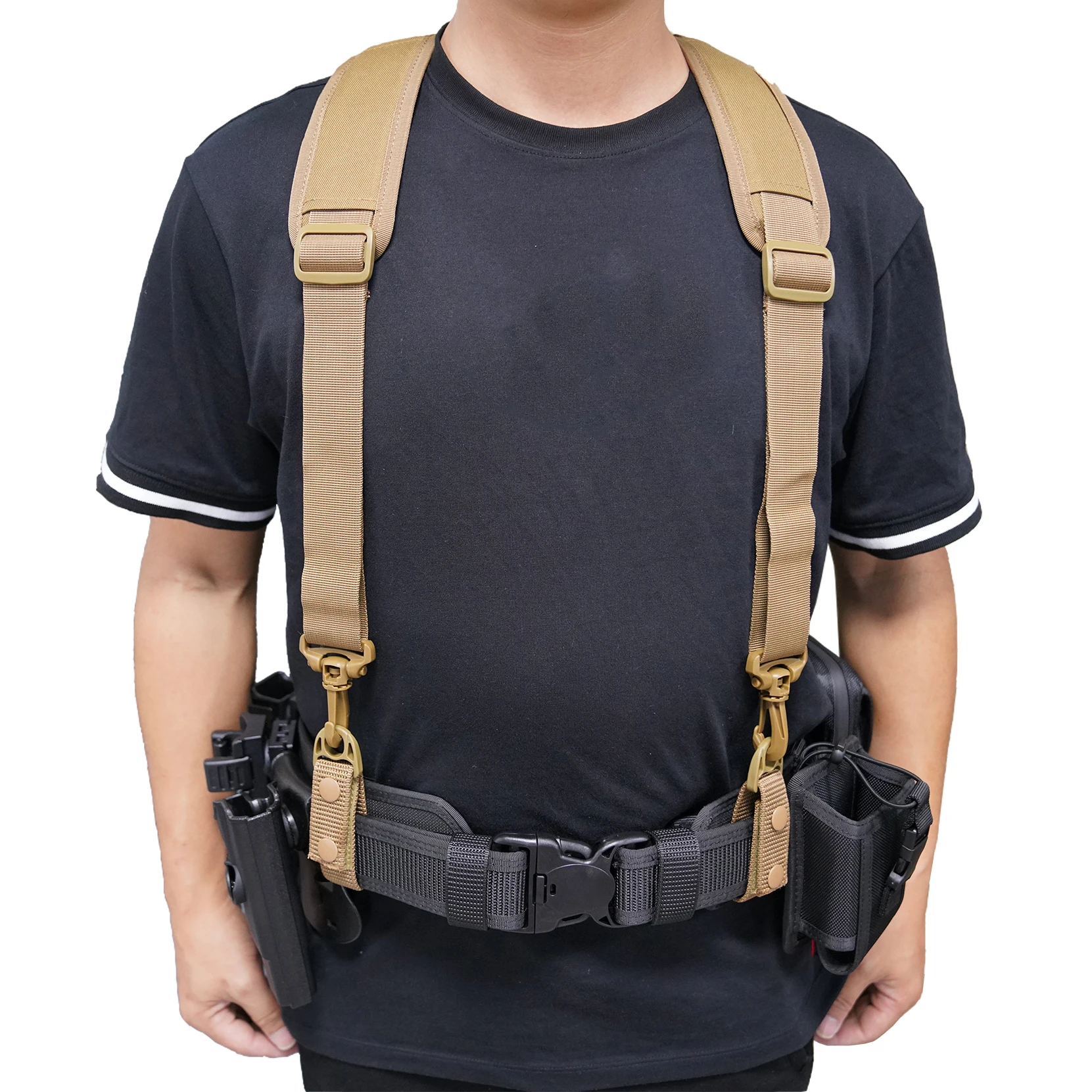 MeloTough Tactical Harness Tactical Suspenders 1.5 inch Police Suspenders for Duty Belt Suspender Adjuster Braces For Man