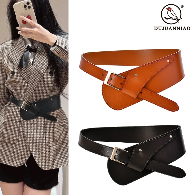 

New style women's belt decoration fashion waist with coat waist leather belt coat diagonal wide waist belt