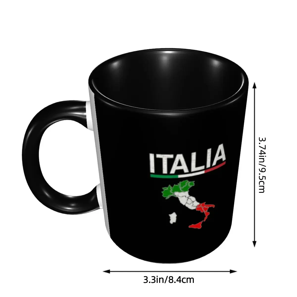Customized Italy Flag Italian Map Coffee Mugs DIY Patriotic Pride Ceramic Tea Milk Cup