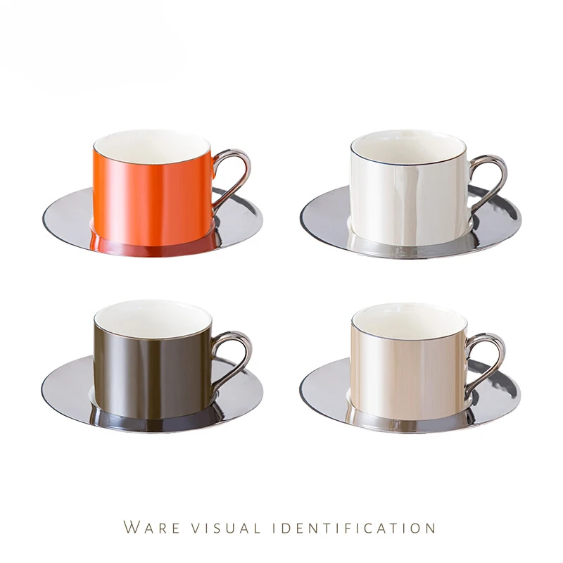 Imagem -05 - Minimalismo Europeu Xícara de Café de Cerâmica Latte Xícara e Pires Caneca Criativa Chá Capacidade 250ml Design Requintado