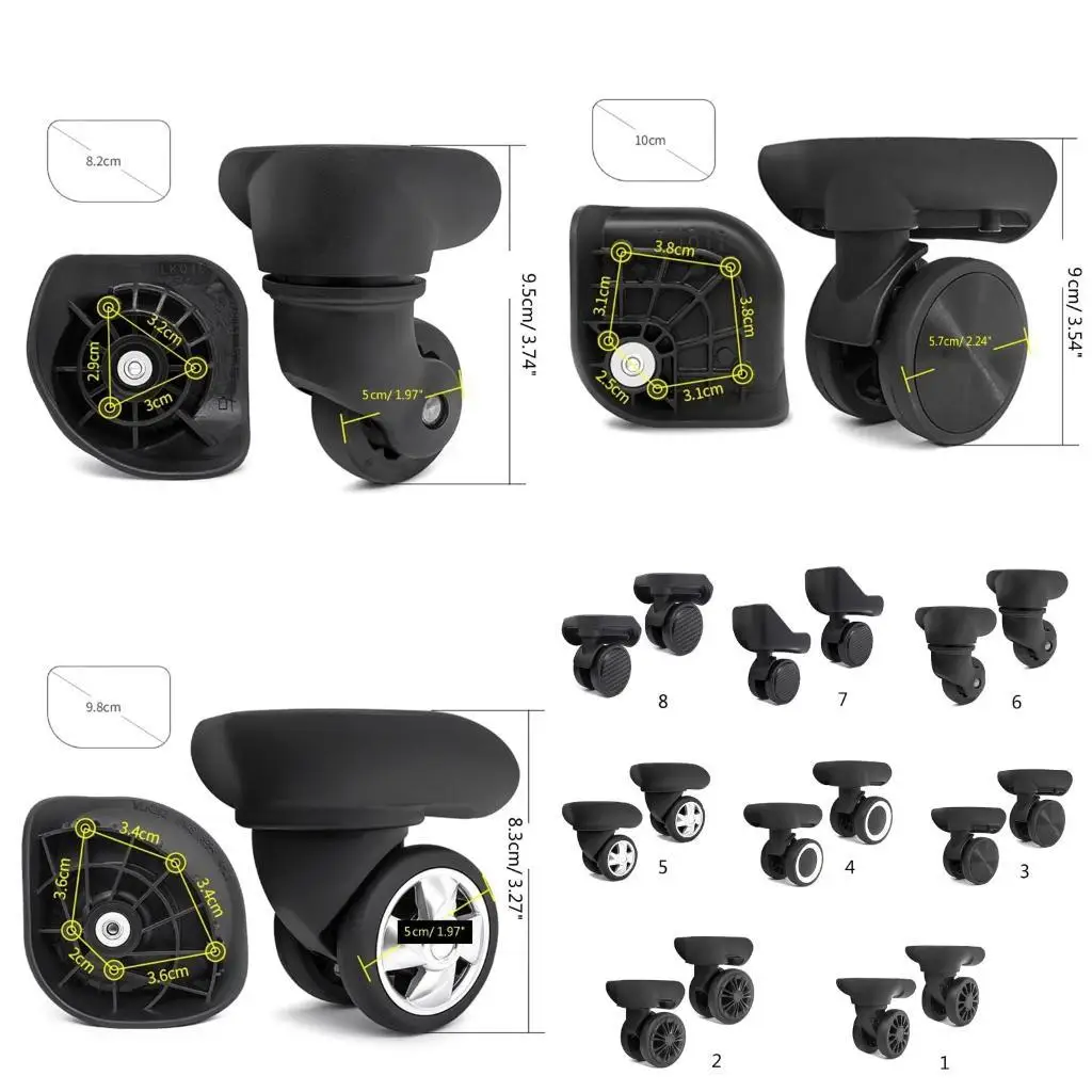

D46D 1 Pair Trolley Replacement Upgrade Your Luggage with 360° Rotation