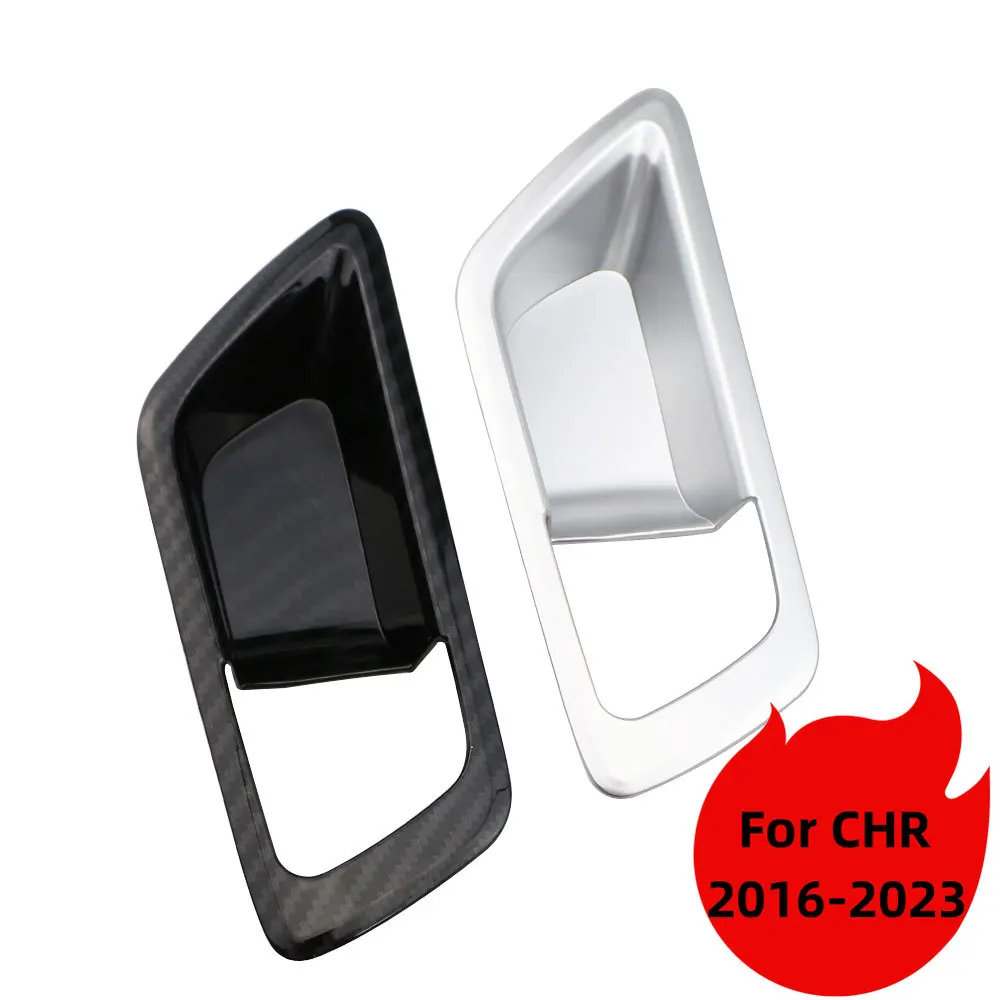 Car Inner Door Handle Bowl Cover Trim for Toyota CHR C-HR 2016 2017 2018 2019-2023 ABS Carbon Fiber Stickers 4Pcs Decoration
