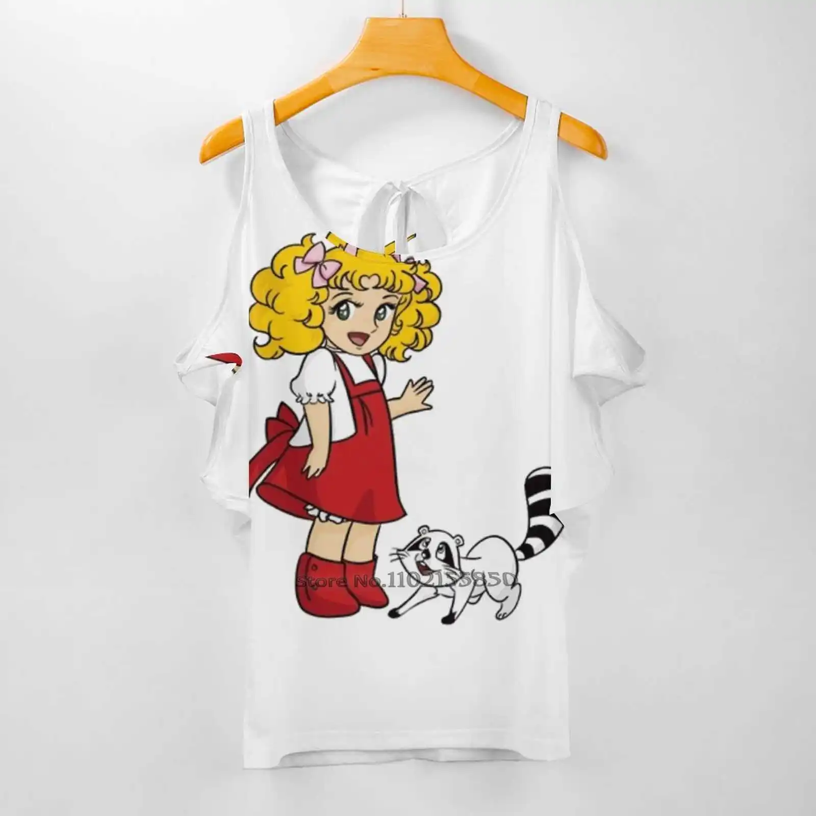 Candy Candy Cartoon Animated Woman Tshirts Printed Tops Zipper V-Neck Top Fashion Graphic T Shirt Candy Candy Clint Candy Anime