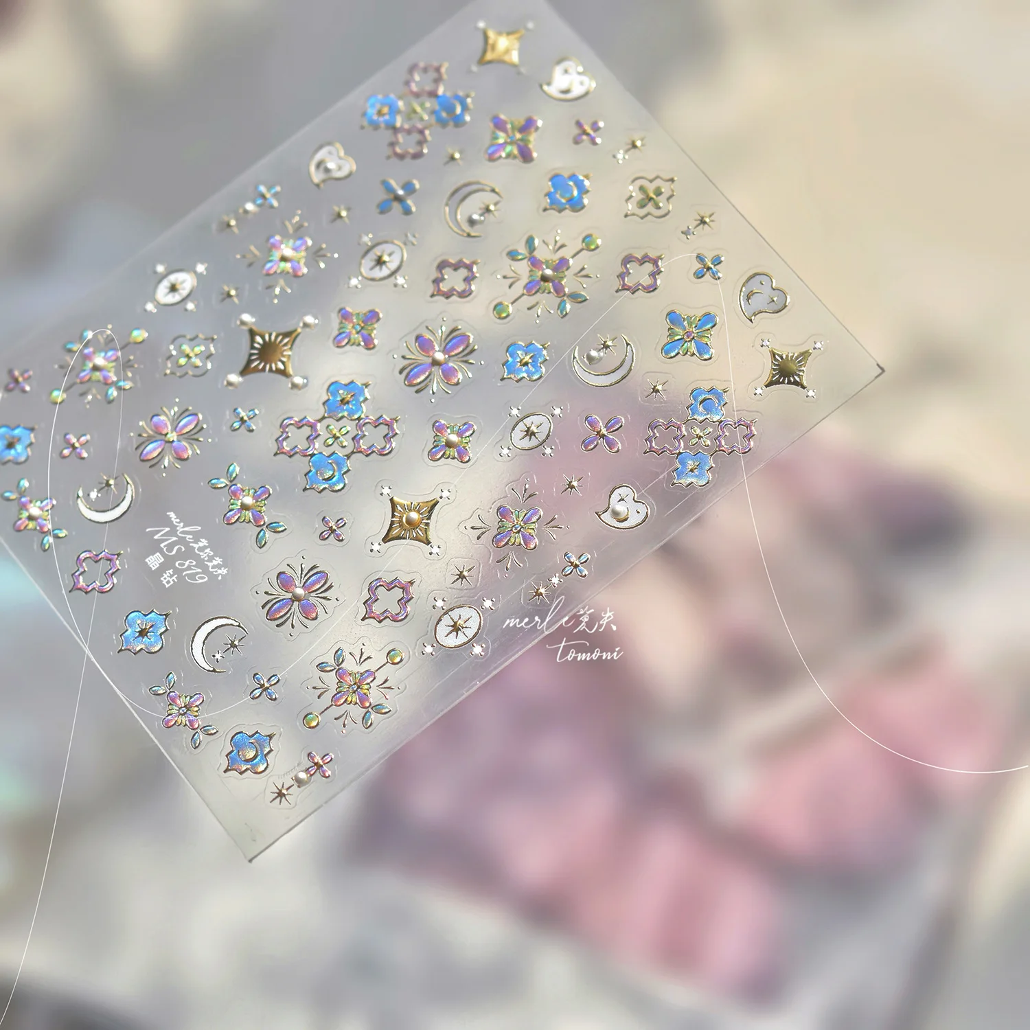 Adesivi per unghie con strass di cristallo 5D Bohemian colorato amore cuore luna decorazione per unghie adesivo decorazione adesiva decalcomania per manicure