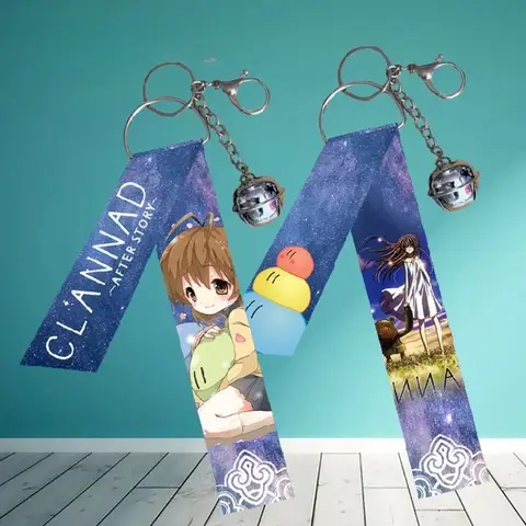 CLANNAD Portachiavi con nastro periferico Anime Furukawa Nagisa Ibuko Cane Foresta Portachiavi Ciondolo Decorazione Regalo