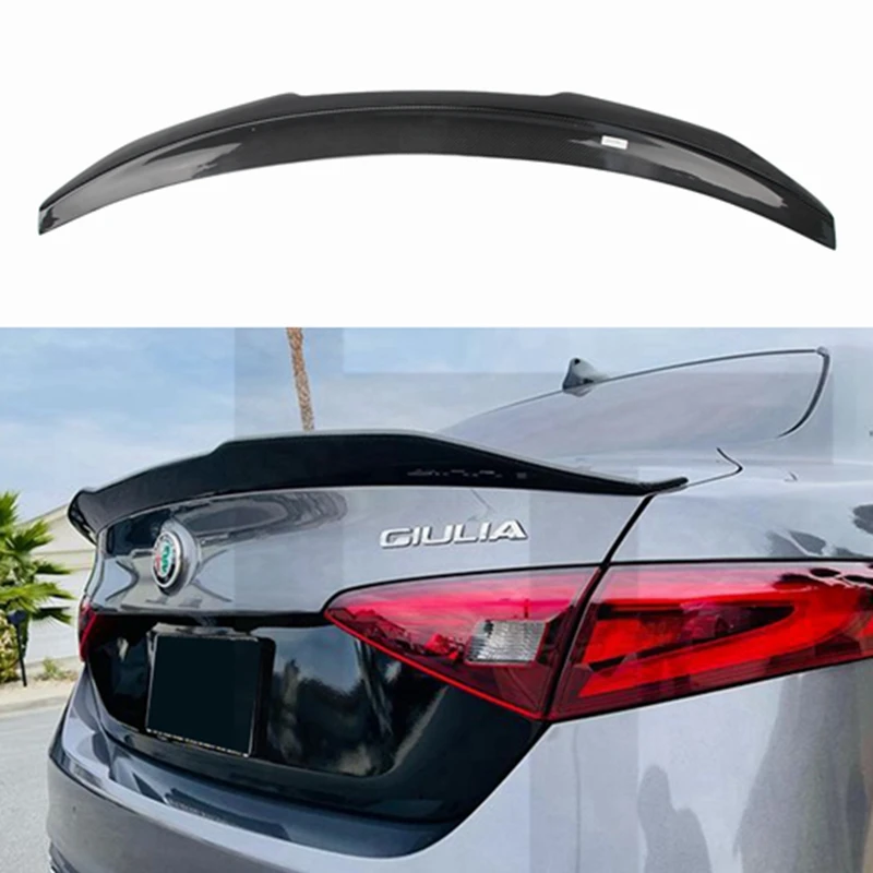 

FOR Alfa Romeo Giulia Sedan Quadrifoglio Verde 2015 - UP Forged carbon / Carbon Fiber Rear Spoiler Trunk Boot Lip Wing Spoiler