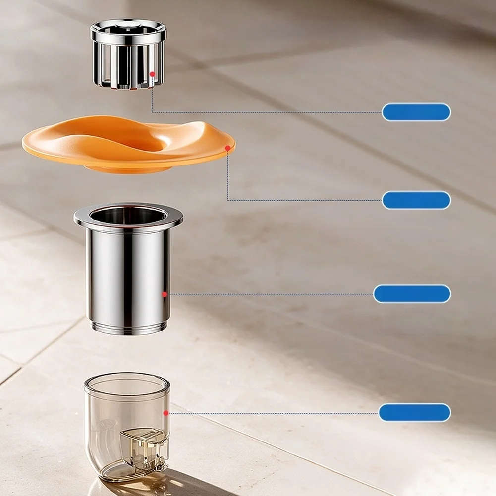 Magnetic Floor Drain Core for Bathroom Shower Stainless Steel and ABS Construction Seal System 78x78mm Dimensions