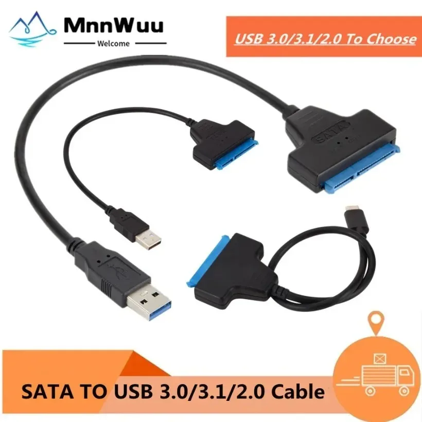 

SATA To USB 3.0 / 2.0/3.1 Cable for 2.5 Inch External HDD SSD Hard Drive 3 22 Pin Adapter USB 3.0 To Sata Cord USB TO SATA