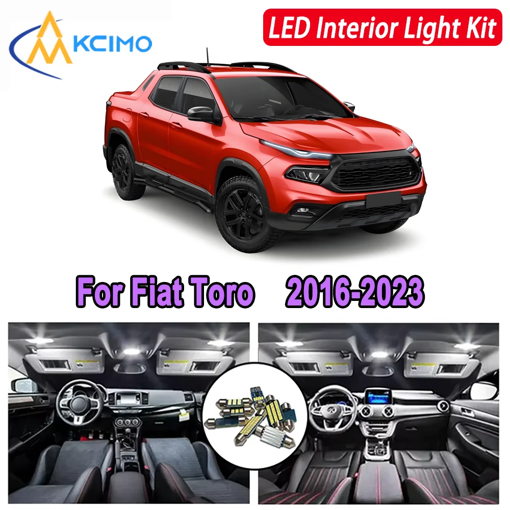 

Kcimo LED For Fiat Toro 2016 2017 2018 2019 2020 2021 2022 2023 Premium Bright LED Interior Dome Map Trunk Light Kit Car Led
