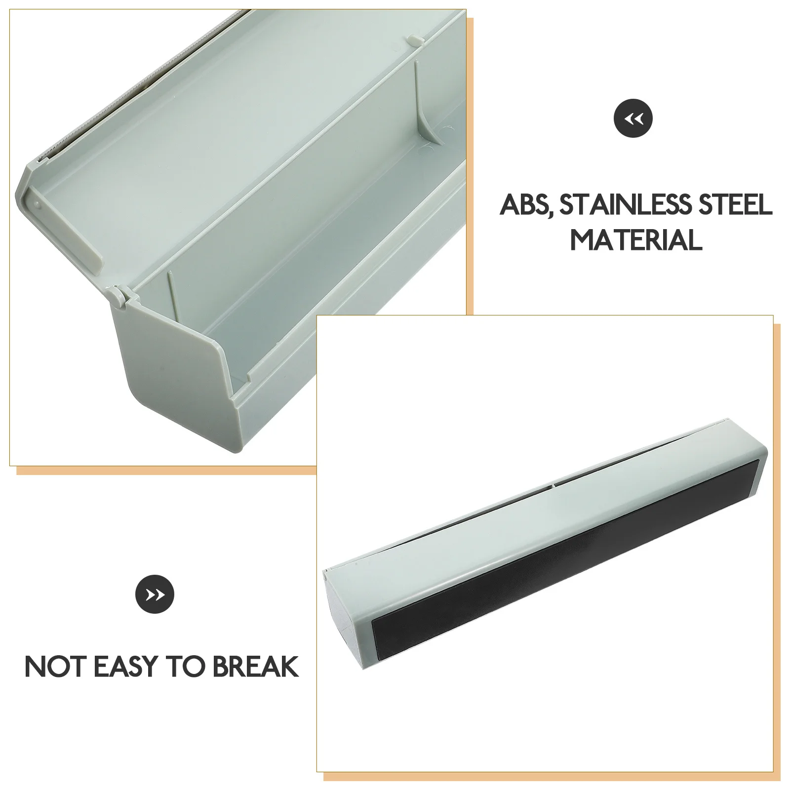 Caja dispensadora de film transparente de acero inoxidable para cocina, cortador de deslizamiento suave, estante de almacenamiento, envoltura de plástico recargable