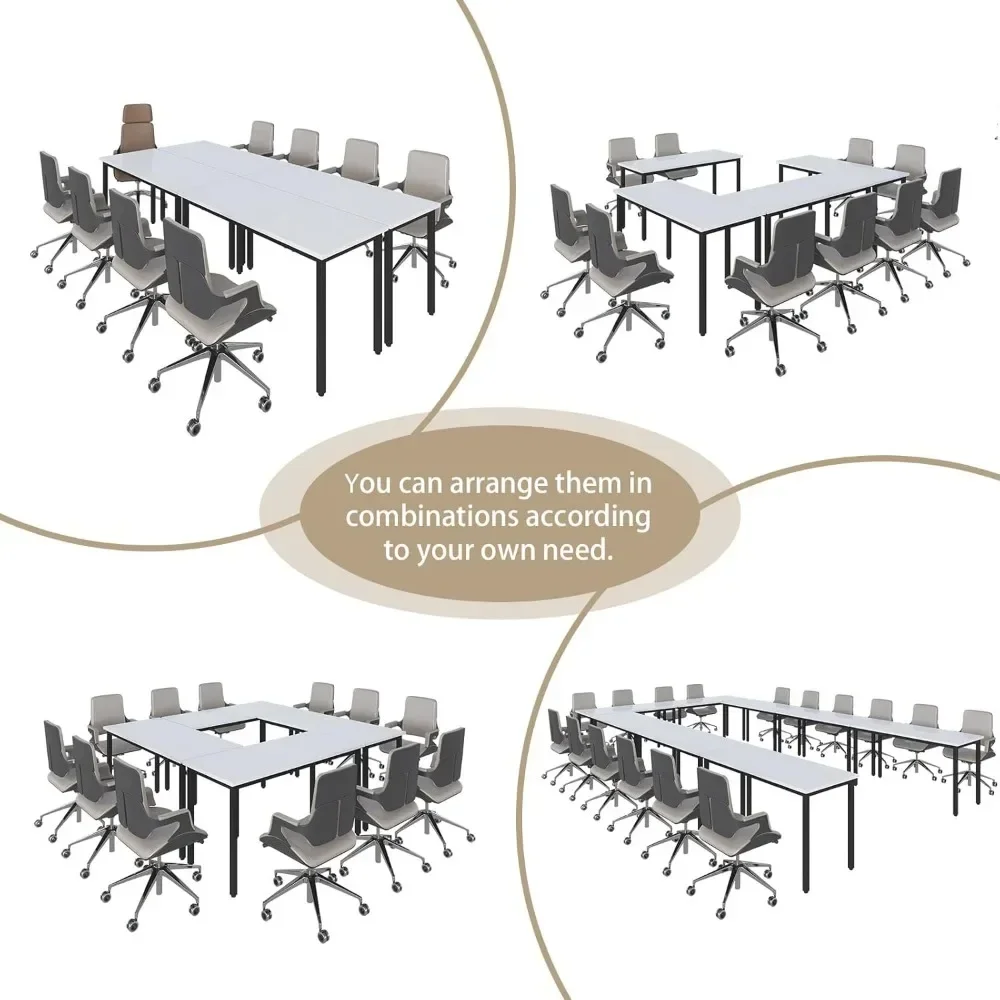 Conference Tables 8ft Office Computer Desk for Meeting Room Study Writing Printer Podcast Table for 4-8 People Conference Tables