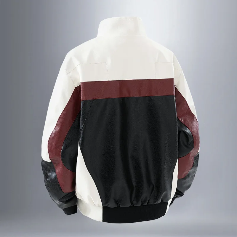 Jaket Kulit Gaya Sepeda Pria Musim Semi Musim Gugur 2025 Tahan Angin Bernapas Nyaman Ramah Kulit Pakaian Luar Fashion