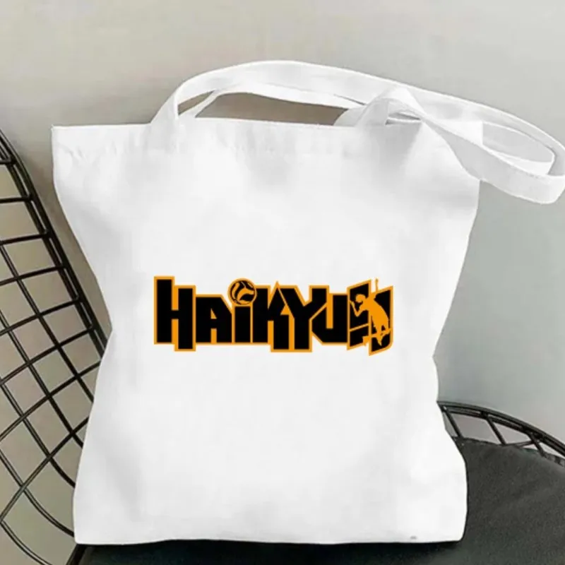 Bilibili Haikyuu Anime Women Shoulder Bags Casual Handbag Tote Bag Large Capacity Cotton Shopping Bag