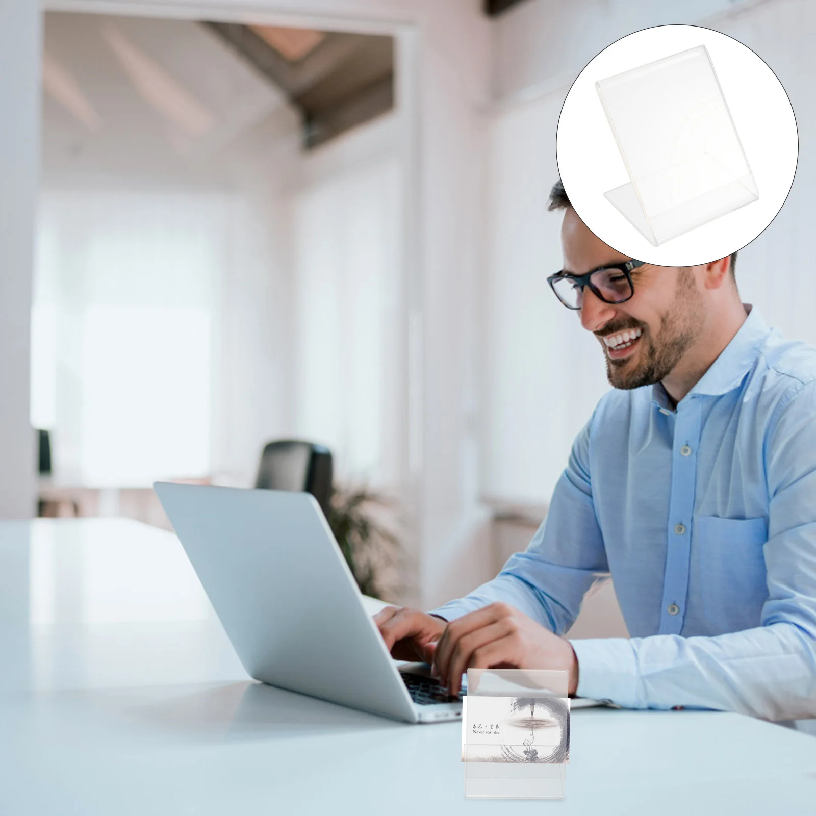 2 Buah Label Tempat Tanda Meja Ritel Kartu Kode QR Berdiri Tampilan Berdiri untuk Rak Menu Vendor