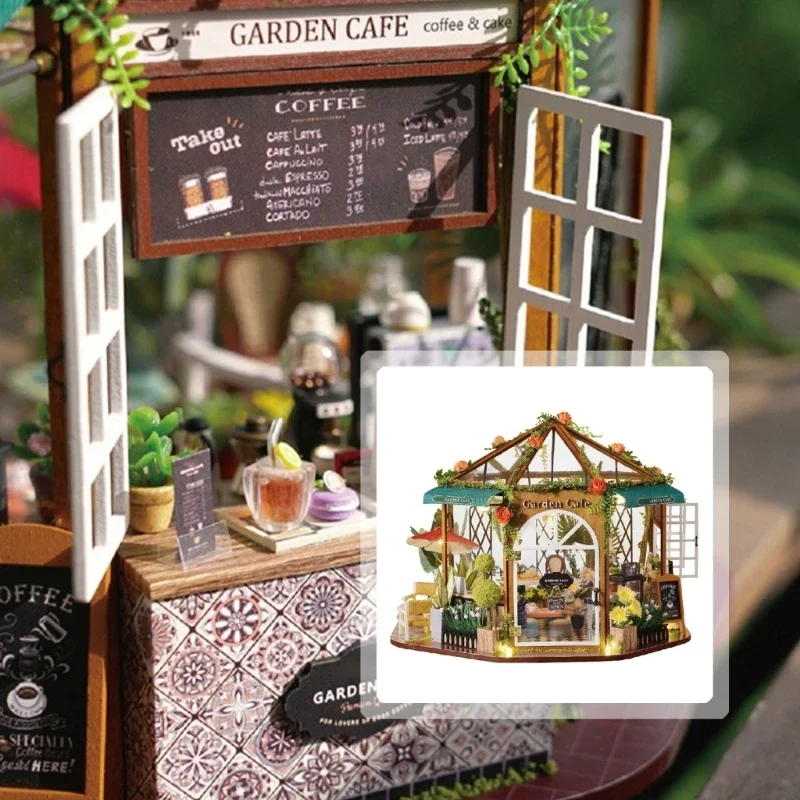 

Handmade Artistic Coffee House Assembly Creative Craft Model Project Toy Home Decors Craft Hobbyists Gift Supply 15UB