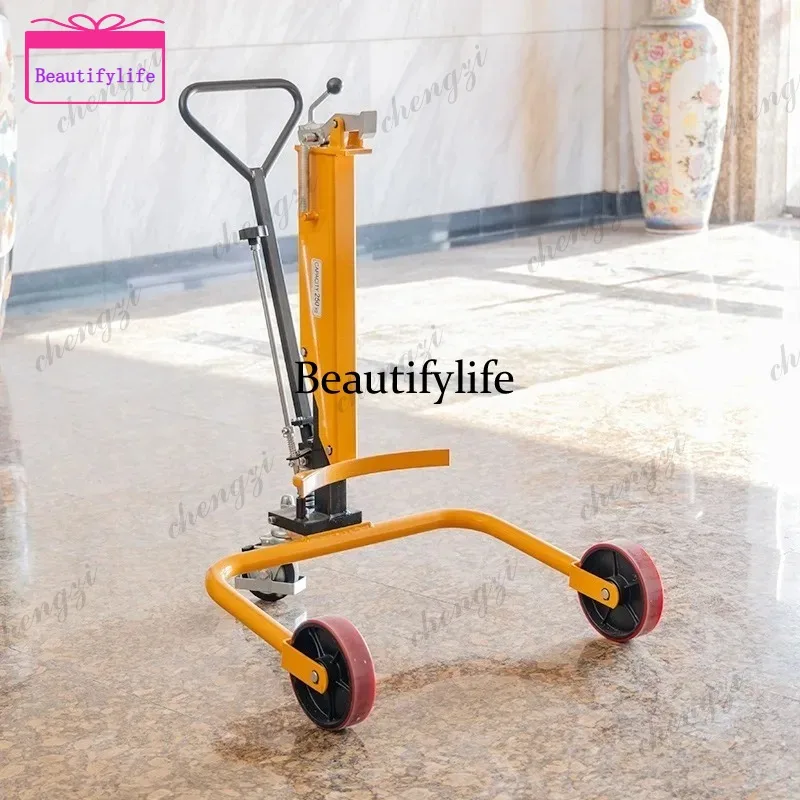 

a55 Low Profile Manual Drum Trolley Portable Oil Drum Carrier Heavy Duty Warehouse Transport Handling Industrial Cart Equipment