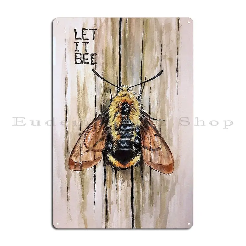 Let It Bee Metal Sign Cinema Wall Decor Wall Decor Club Create Tin Sign Poster