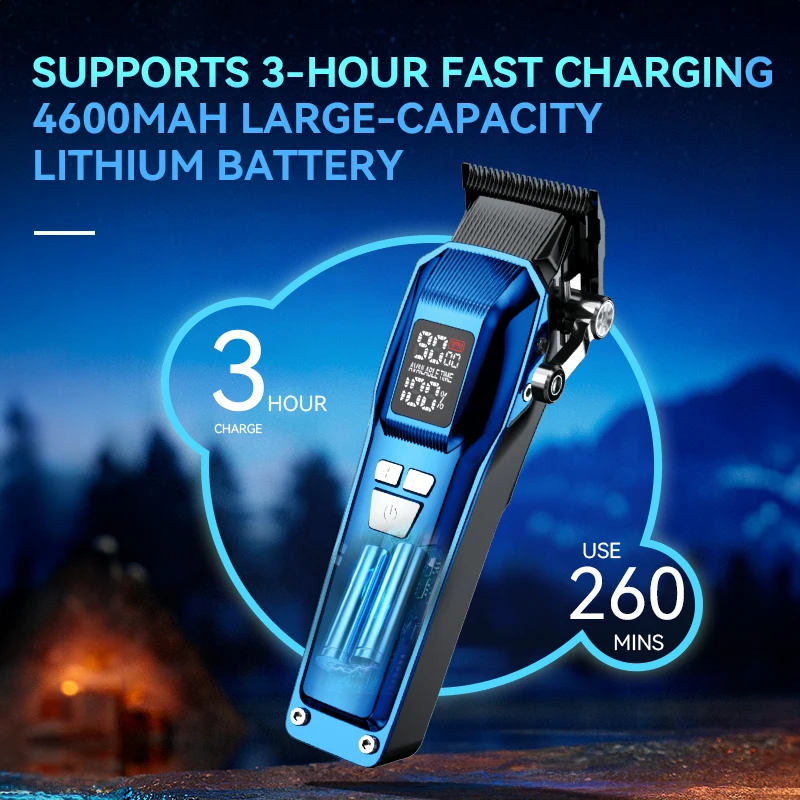 KEMEI Hair Trimmers Clippers Professional Cordless 4600mah Lasting Rechargeable Hair Trimmers Clippers km-2796