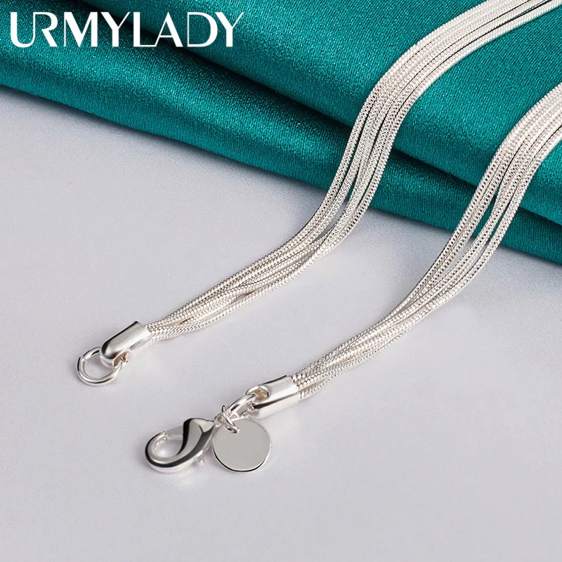 URMYLADY 925 فضة خمسة عقد بحلية متدلية على شكل فراشة ثعبان سلسلة قلادة للنساء حفل زفاف مجوهرات الأزياء