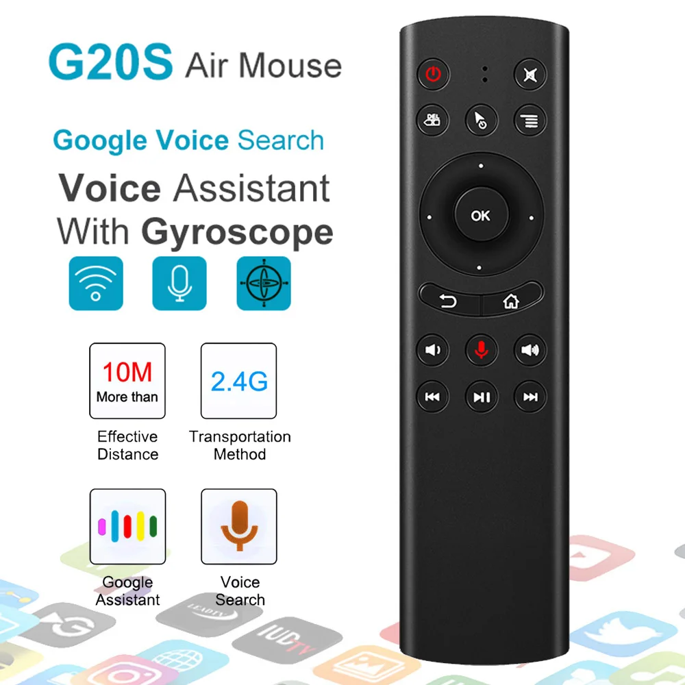 Pilot głosowy MRSVI G20S 2.4G Bezprzewodowa mysz powietrzna Mikrofon Żyroskop Nauka IR dla Android TV Box PC