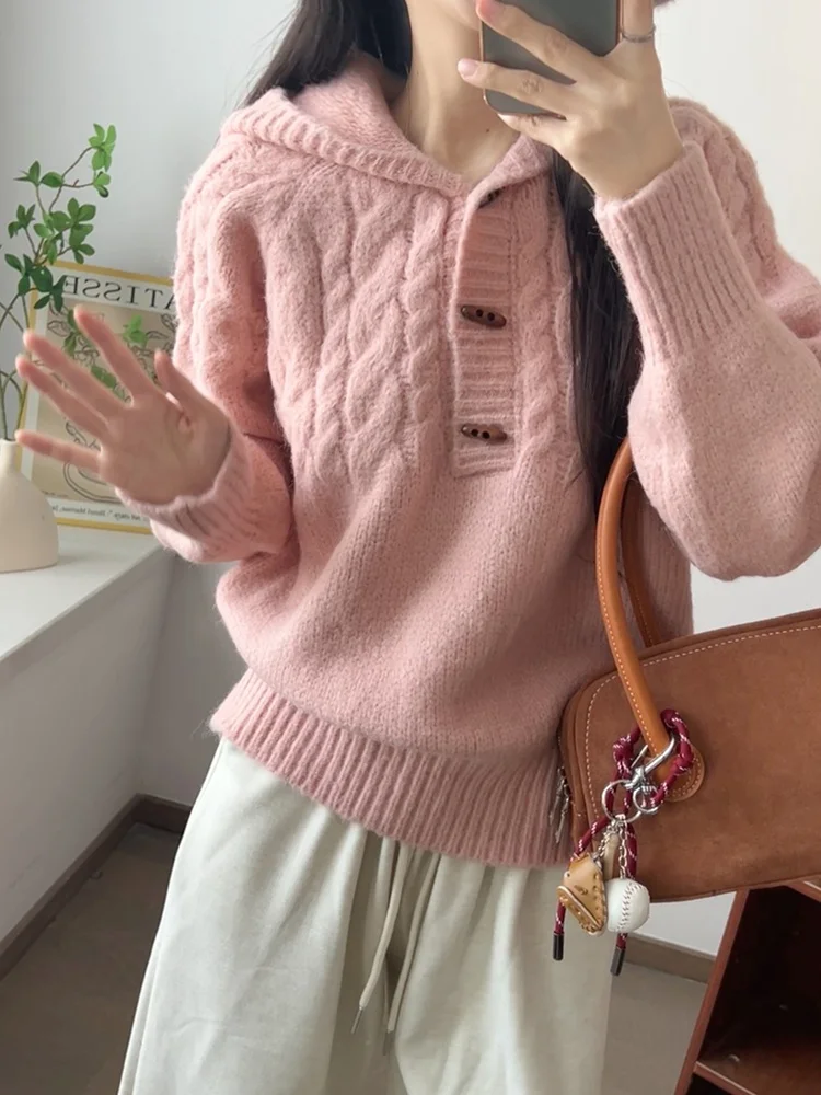 

Мягкий и уютный женский вязаный свитер-шапка AAMY, новая коллекция весна-осень, длинный рукав, комфортная посадка, стильный, для повседневной носки