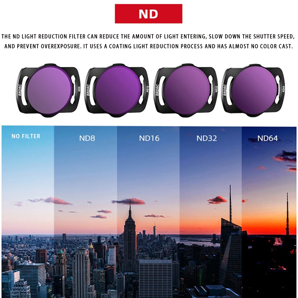 ND Filters for DJI AVATA Drone Lens Filter Kit UV CPL Camera Filter Set Compatible With DJI Avata Drone / O3 Accessories