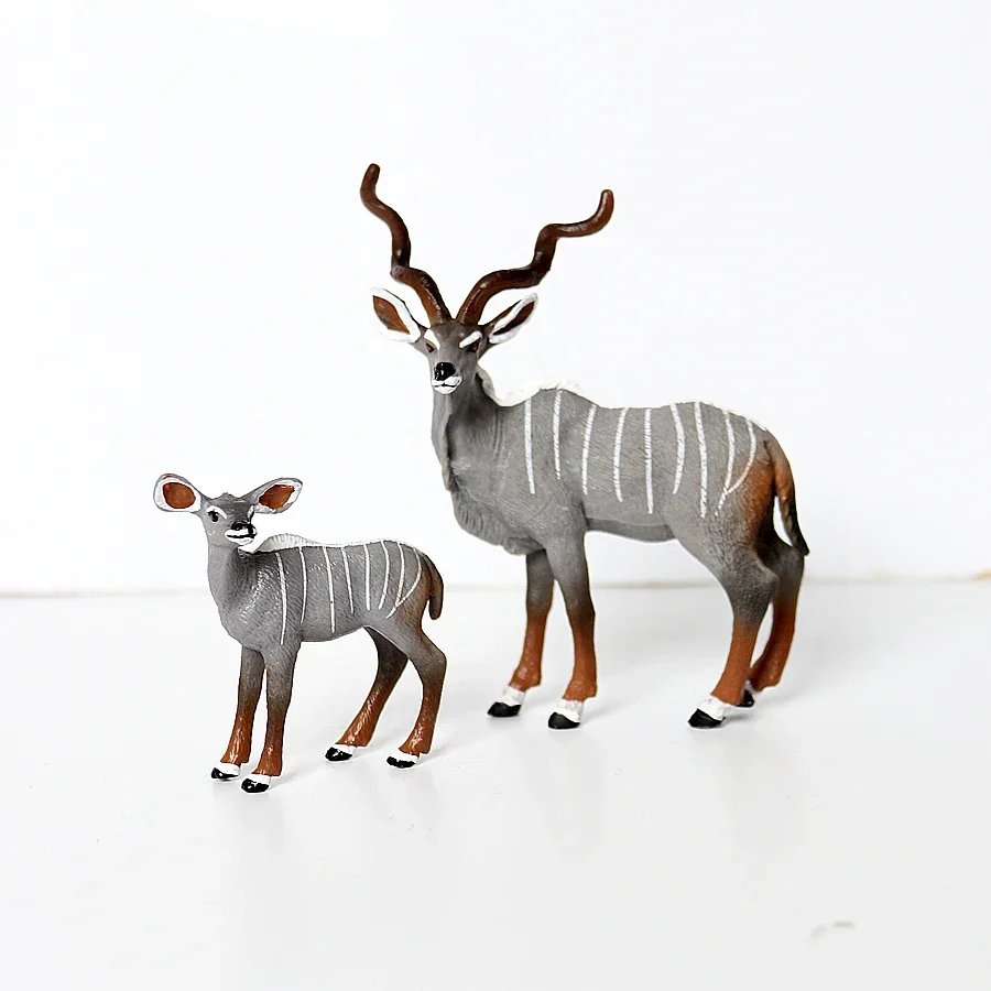 Realistic African Jungle Animals Figure Toy Antelopes,Greater Kudu,Elk,Kudu,Eland,Gazelle Model Figurines Educational Toys Gifts