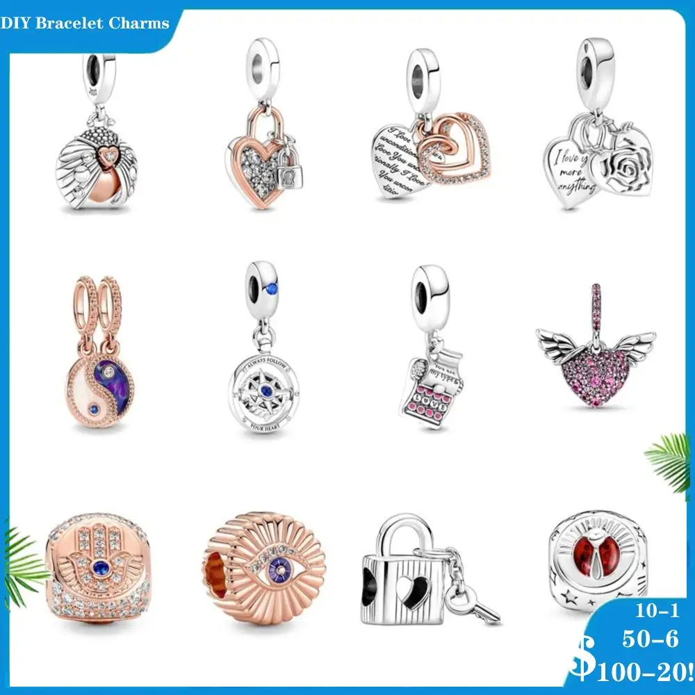 

Fit Original Pandora Charms Bracelet diy Pendant Valentine's Day Collection Charm Beads DIY Women Jewelry Making Berloque 2022