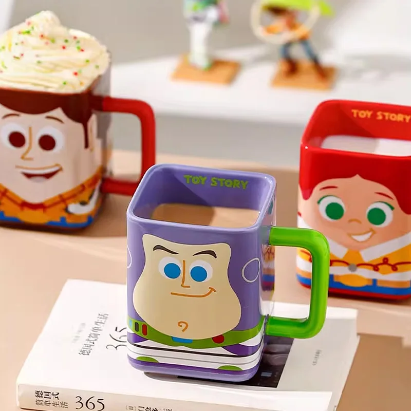 Disney Toy Story Woody Jessie Buzz Lightyear Action Figure Toys Ceramic Mug Funny Creative Couple Cup Birthday Gifts For Kids