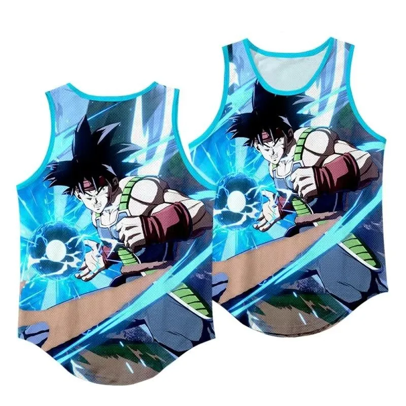 Dragon Ball culturismo camiseta sin mangas muscular de secado rápido camiseta interior sin mangas para hombre Anime Goku impresión 3D gimnasio deportes top de manga corta