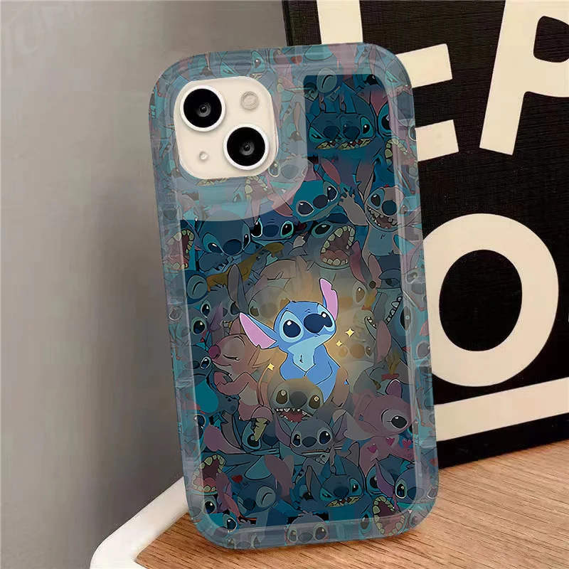 Anime Disney Stitch Case for iPhone 15 14 13 12 11 Pro Max XR XS X 8 7 6 6S Plus SE 2020 Printing Soft Silicone Protective Cover