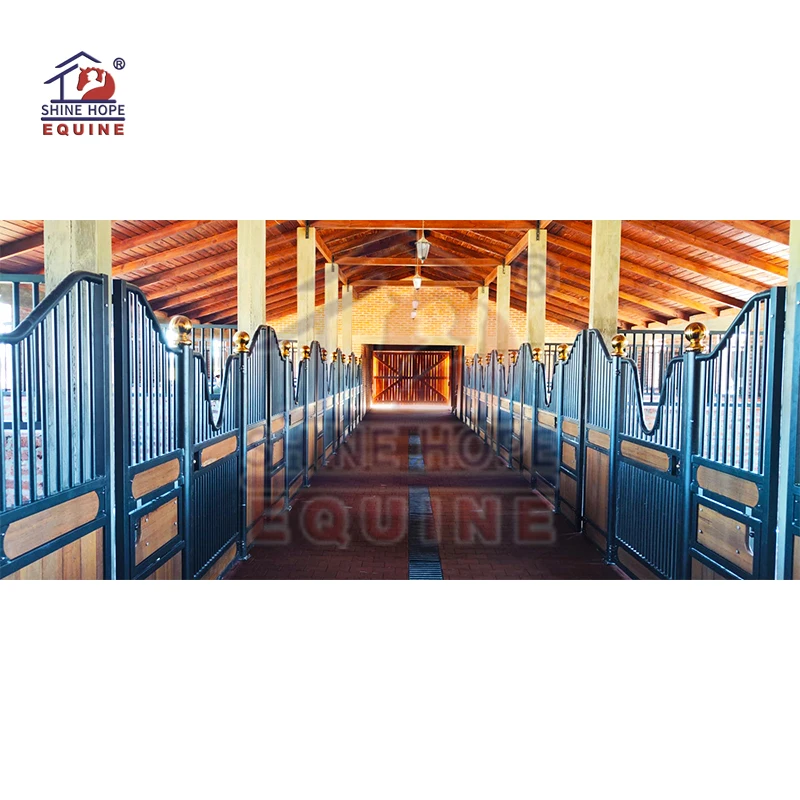 

American Horse Products Prefabricated Horses Stable Equestrian Box Wood Metal Horse Barns for Sale