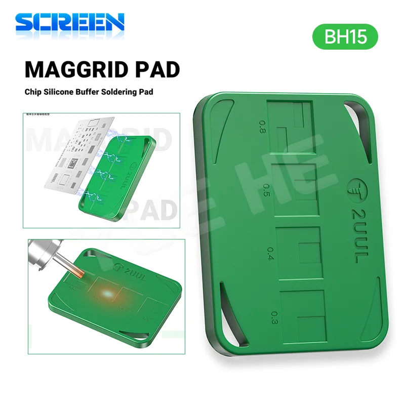 

2UUL BH15 MagGrid Pad Curved Magnetic Welding High temperature resistance Silicone Pad for Chip Soldering repair tool pad