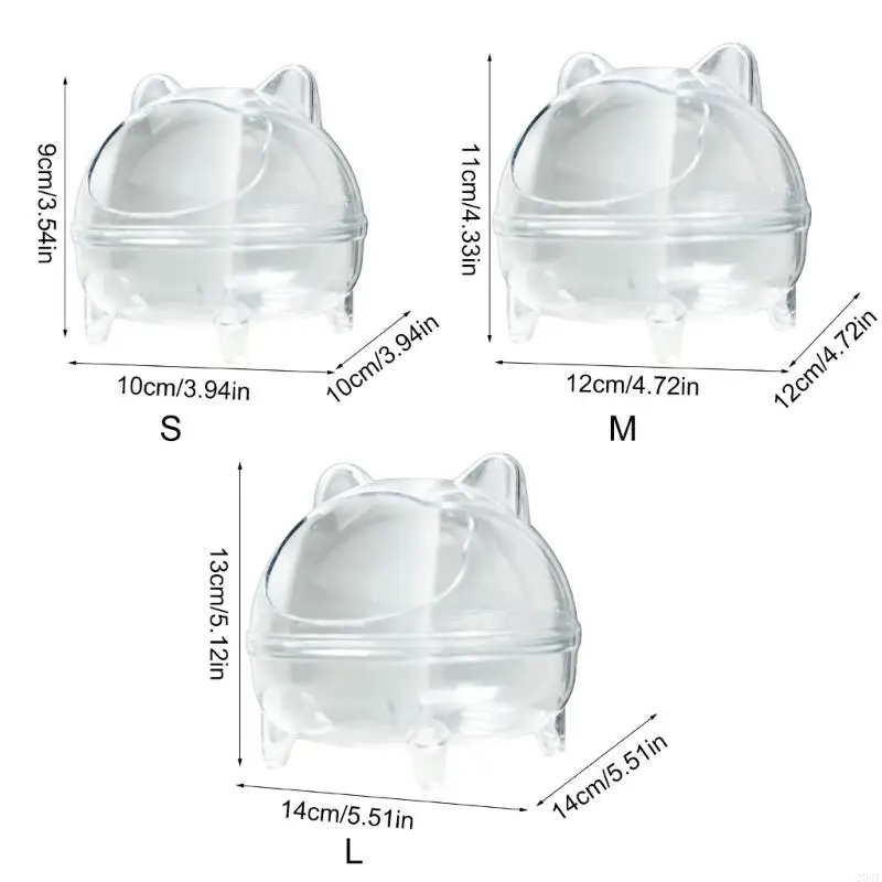 203F Multiple Use Small Animal Sand Bath Container Transparent Enhancing Hamster Casual Time Elevates Cage Entertainment