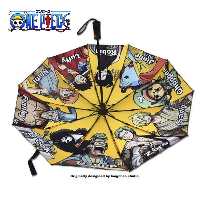 Anime One Piece Luffy New Umbrella Folding Automatic Sunscreen Umbrella Parasol Peripheral Limited Edition Creative Holiday Gift