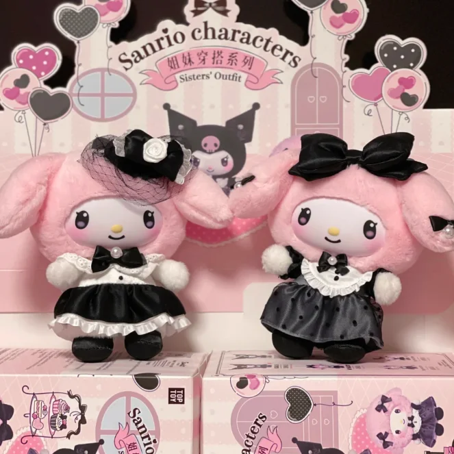 New Sanrio Toptoy Kuromi Kitty Sisters Wear Series Vinyl Blind Box Pendant Fashion Play Child Toys Girl New Year Gift Genuine