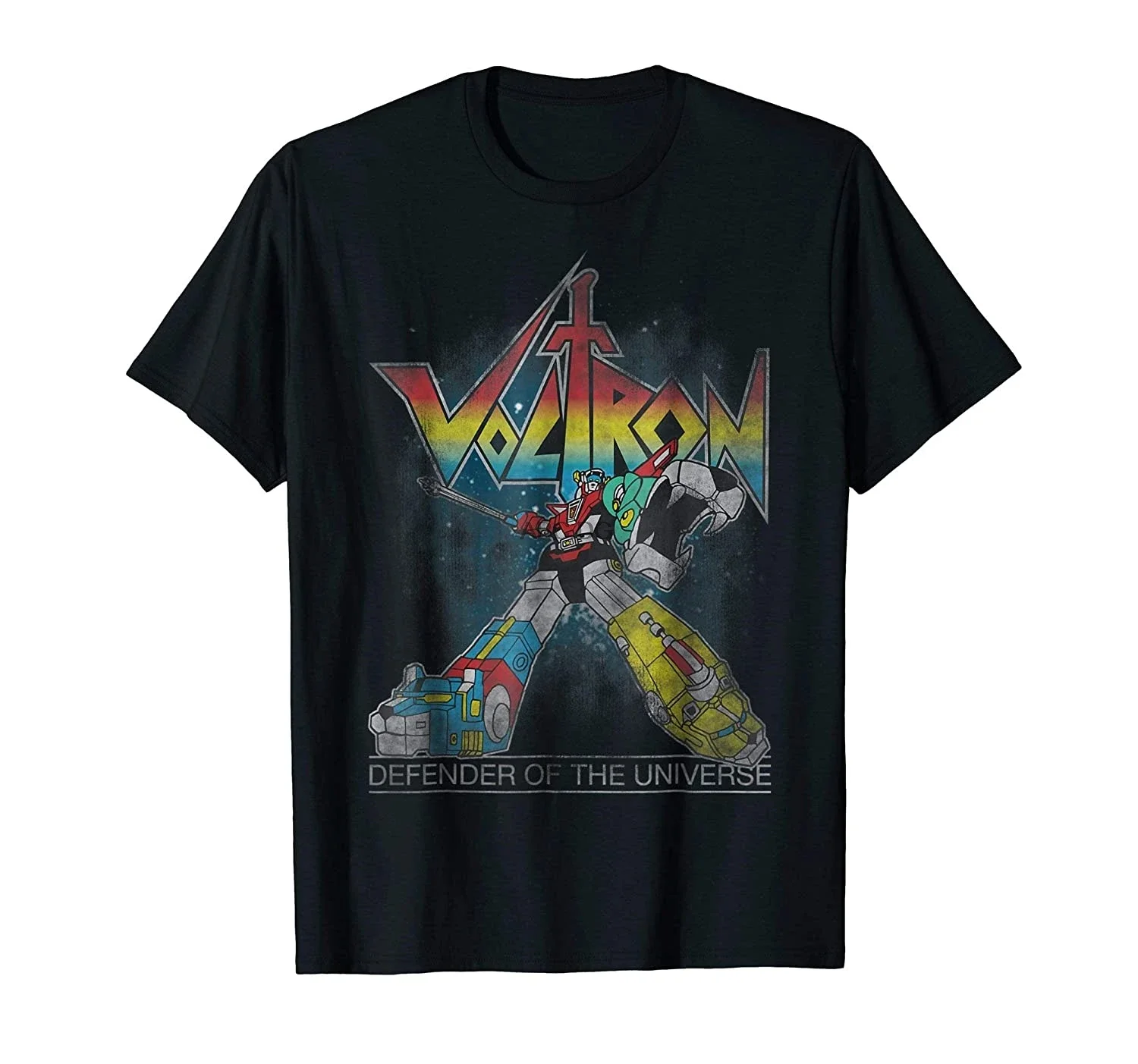 Voltron Retro Defender Rainbow Graphic T-Shirt