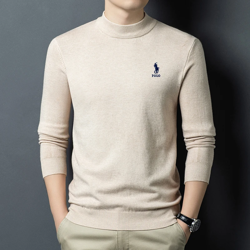 

Мужской свитер, новинка 2025, осенне-зимняя утолщенная теплая рубашка с высоким воротником для бизнеса и отдыха