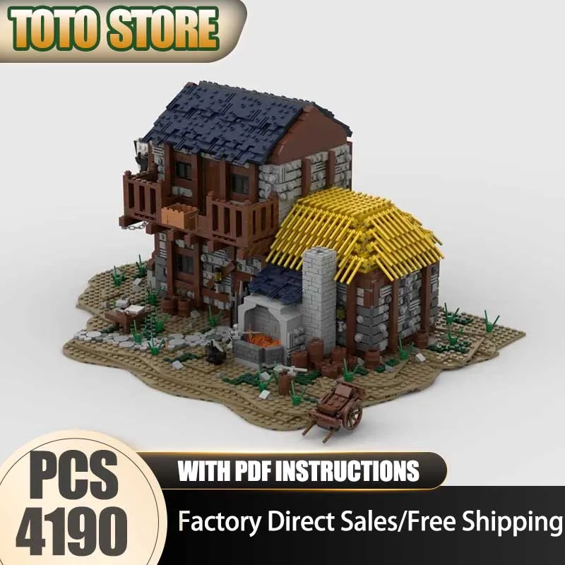 Moc قوالب بناء الحداد منزل نموذج التكنولوجيا وحدات قلعة القرون الوسطى نموذج كتل الهدايا اللعب DlY مجموعات الجمعية #1