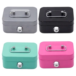 Metal Coin Bank with Key Lock Coin Container 4.53x3.78x2.28inch Money Organizer Small Storage Box for Adults and Kids