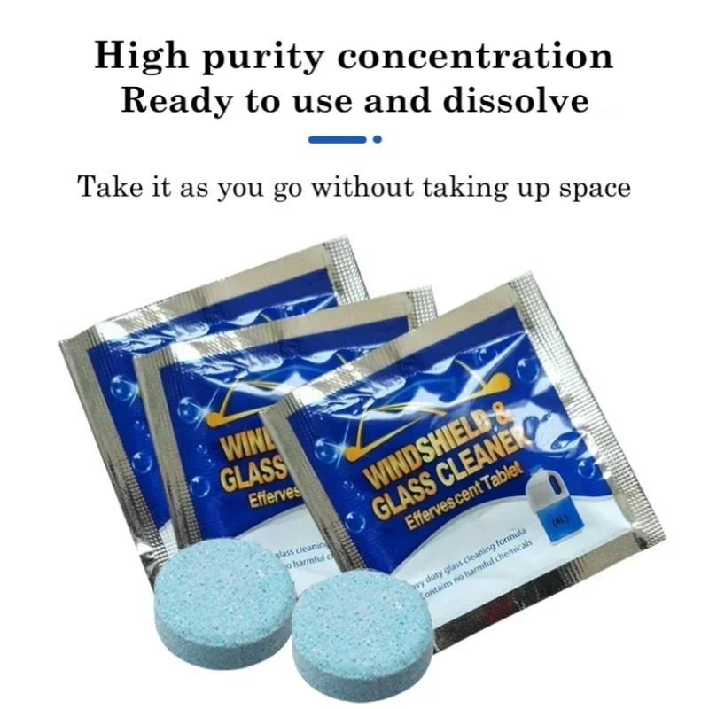 100 Buah Esensi Wiper Padat Air Kaca Mobil Hadiah Ultra Terkonsentrasi Agen Pembersih Mobil Tablet Effervescent Pembersih Esensi Wiper