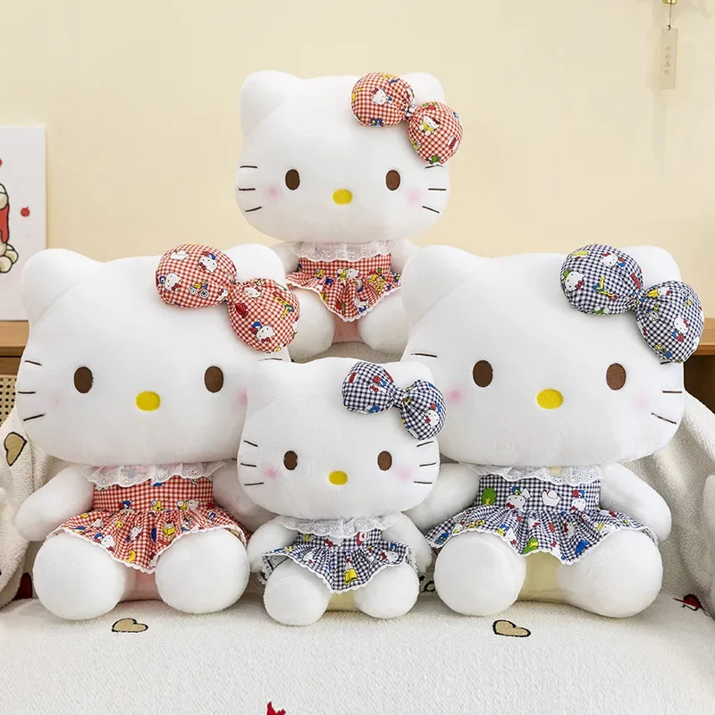 Olá kitty brinquedo de pelúcia sanrio plushie boneca kawaii tamanho grande animais de pelúcia olá kitty almofada sofá travesseiro decoração para casa presente do miúdo