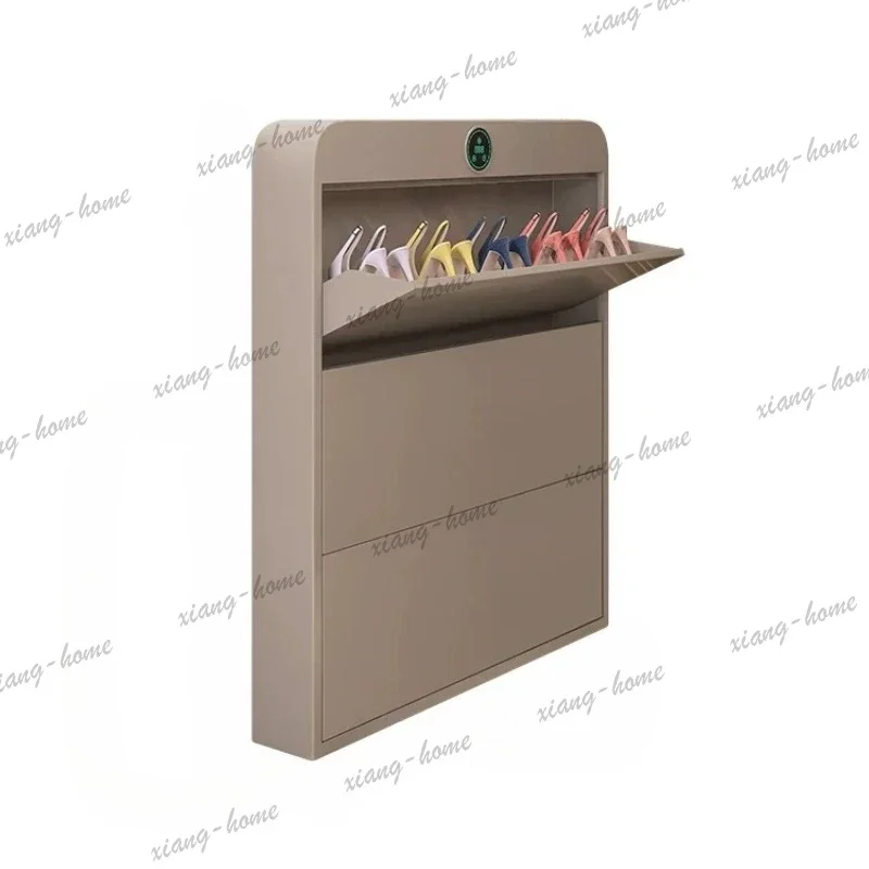 YJ Oak Asian Nordic Shoe Cabinet Sliding Doors Bamboo Space Saving LivingRoom Shoe Cabinet Wooden Hidden Schuhschrank Furniture