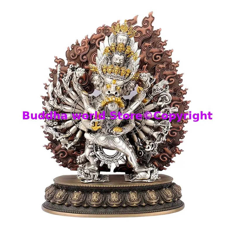 high grade buddha statue rare Yamantaka Yamaraja Mahakala Gonpo 3 color copper buddha buddhist altar supplies temple worship