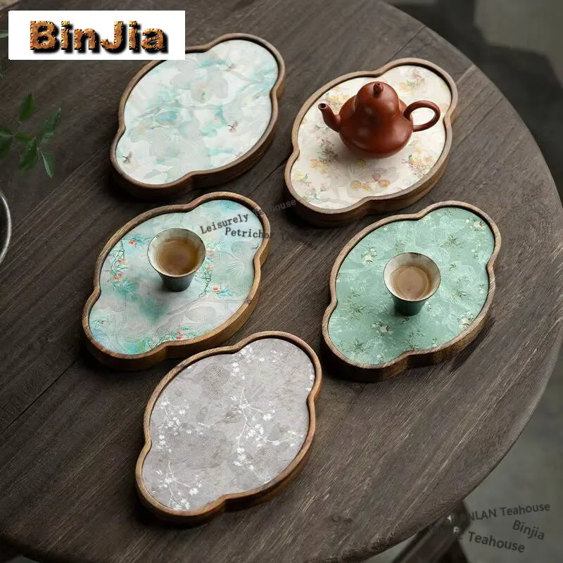 

Чайник из китайского орехового дерева, держатель на подшипнике, крабовидный стол для сухого заваривания, небольшой поднос для чая, чайная доска из цельного дерева, теплоизоляционная подставка