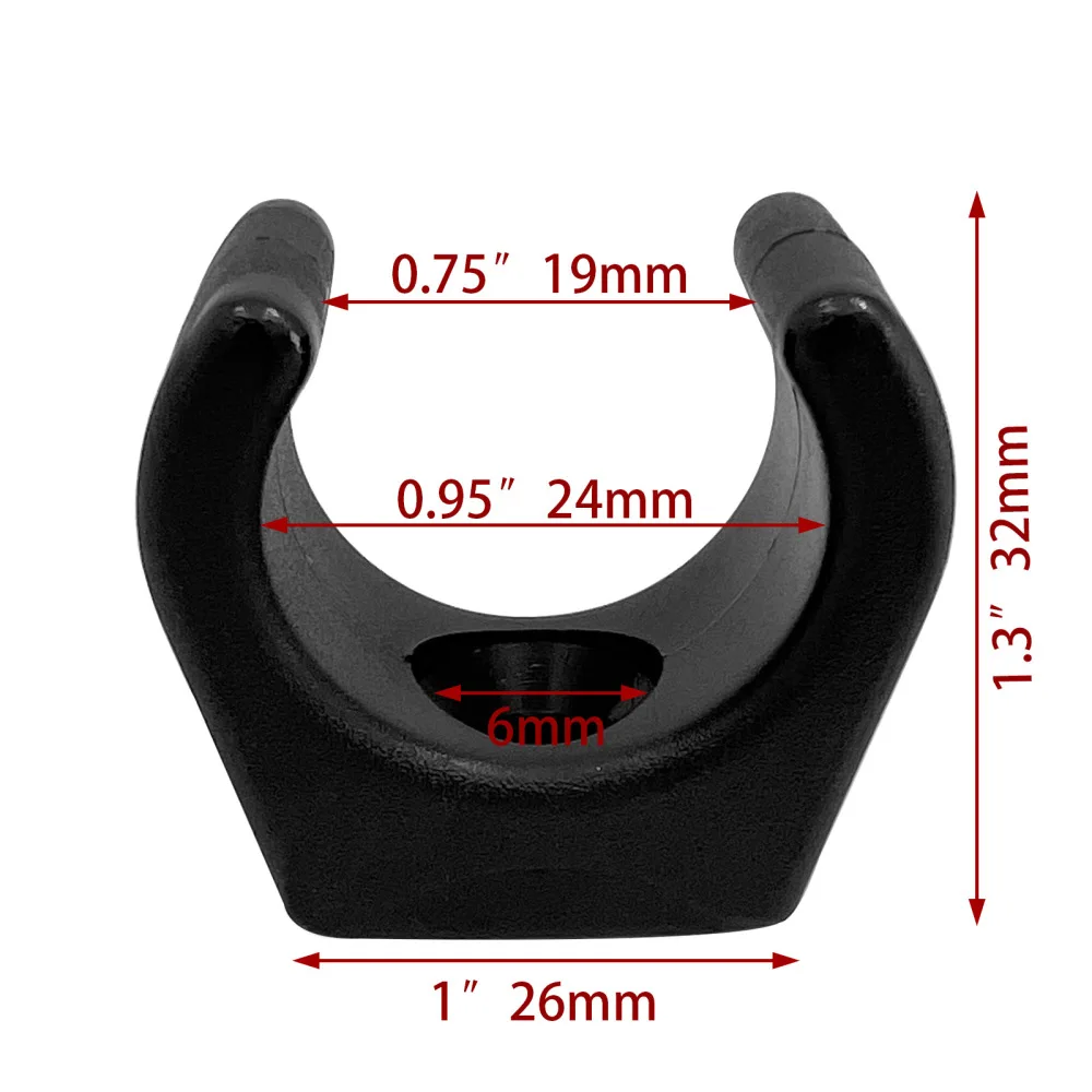 Black Nylon Pipe Clamp Marine Boat Yacht Fitting Hardware Loop Bracket Durable Anti Corrosion Tube Mounting Pipe Fastener