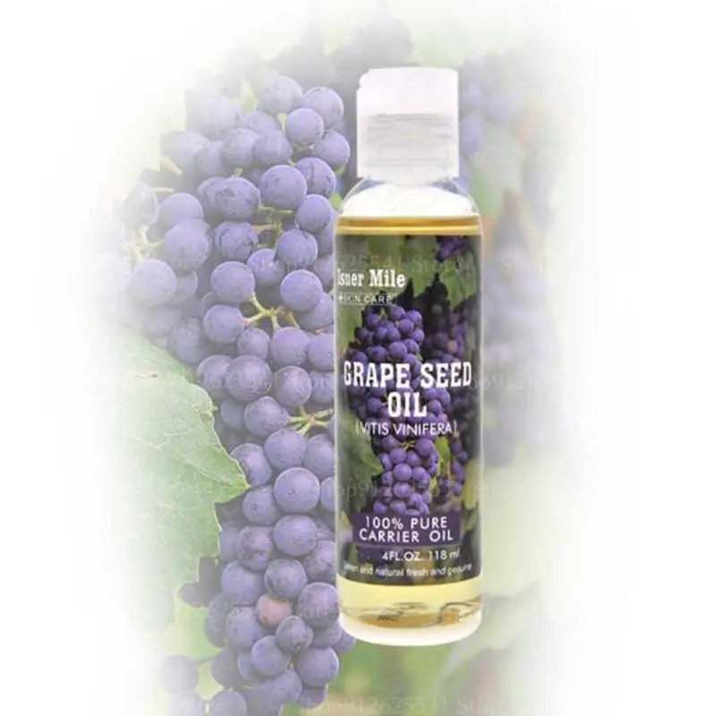 118ml Natural Grape Seed Anti-Aging Anti-Wrinkle Body Base Oil for Face Body Hair Massager Carrier Oil Moisturizing Bath Spa