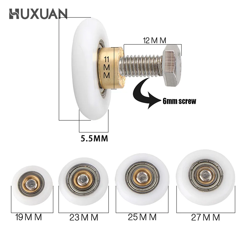 

1pcs Shower Door Rollers Pulley Bathroom Sliding Glass Door Wheels Sliding Door Wheels Rollers Bathroom Accessories 19mm-27mm